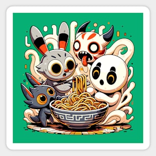 Noodle Frenzy: Animated Critters' Ramen Party Magnet